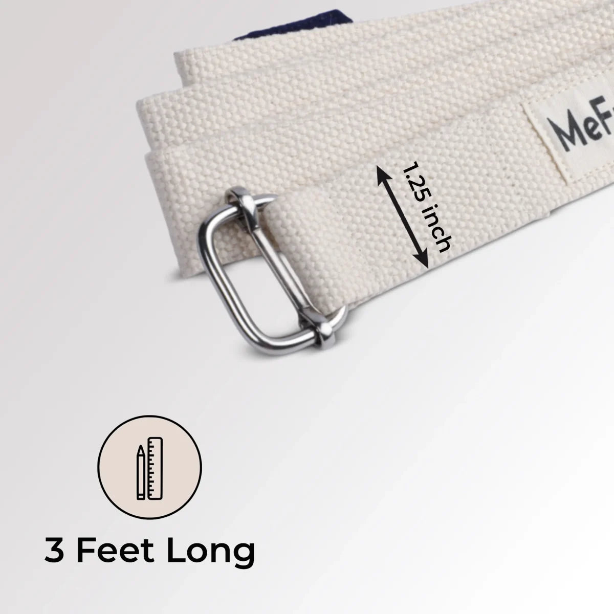 3ft long white yoga belt