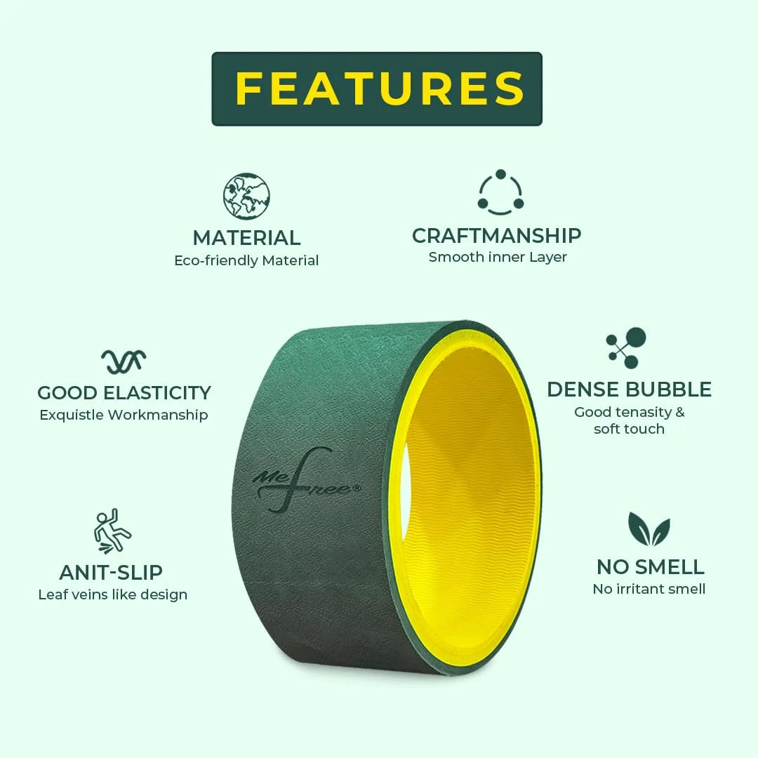 Green Yoga Wheel Features