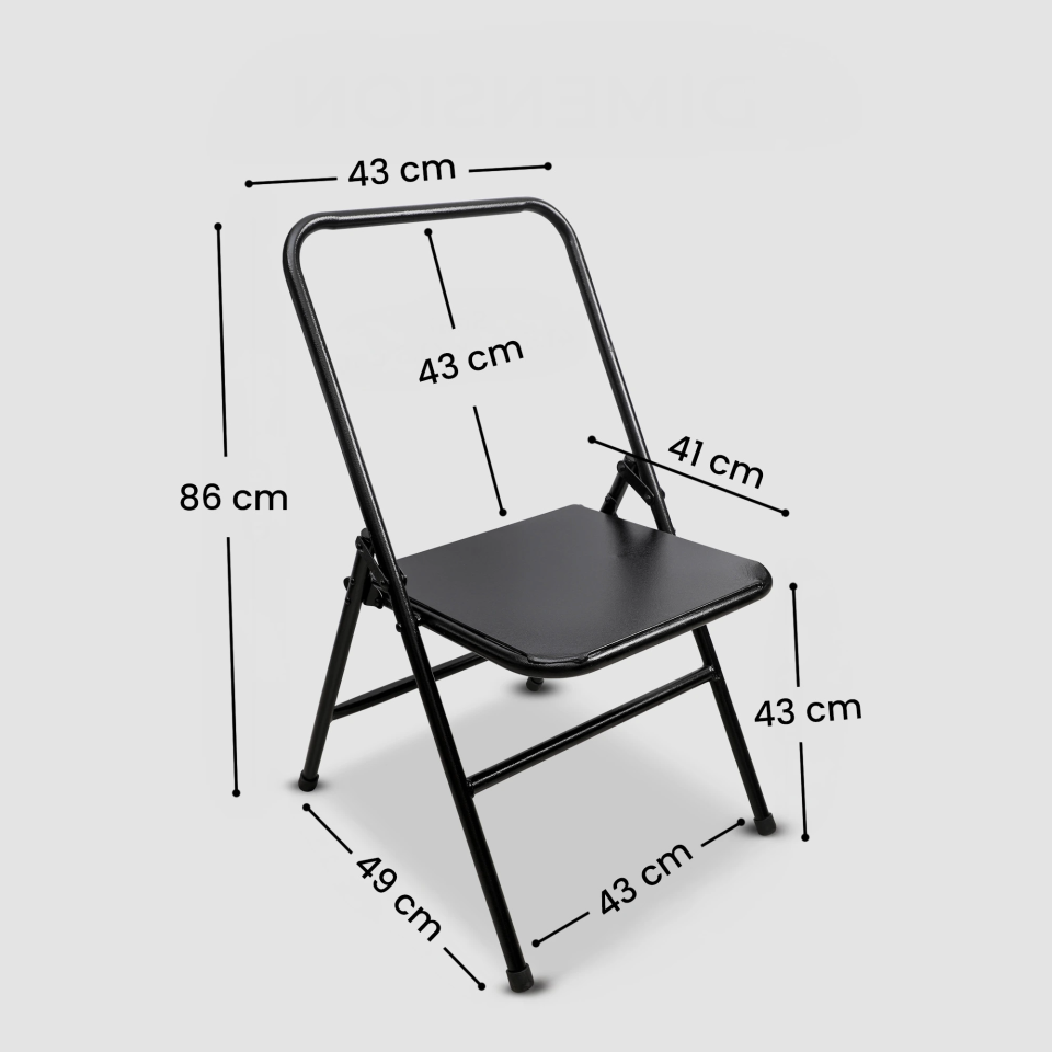Dimensions of Iyengar Yoga Chair With Flat Seat