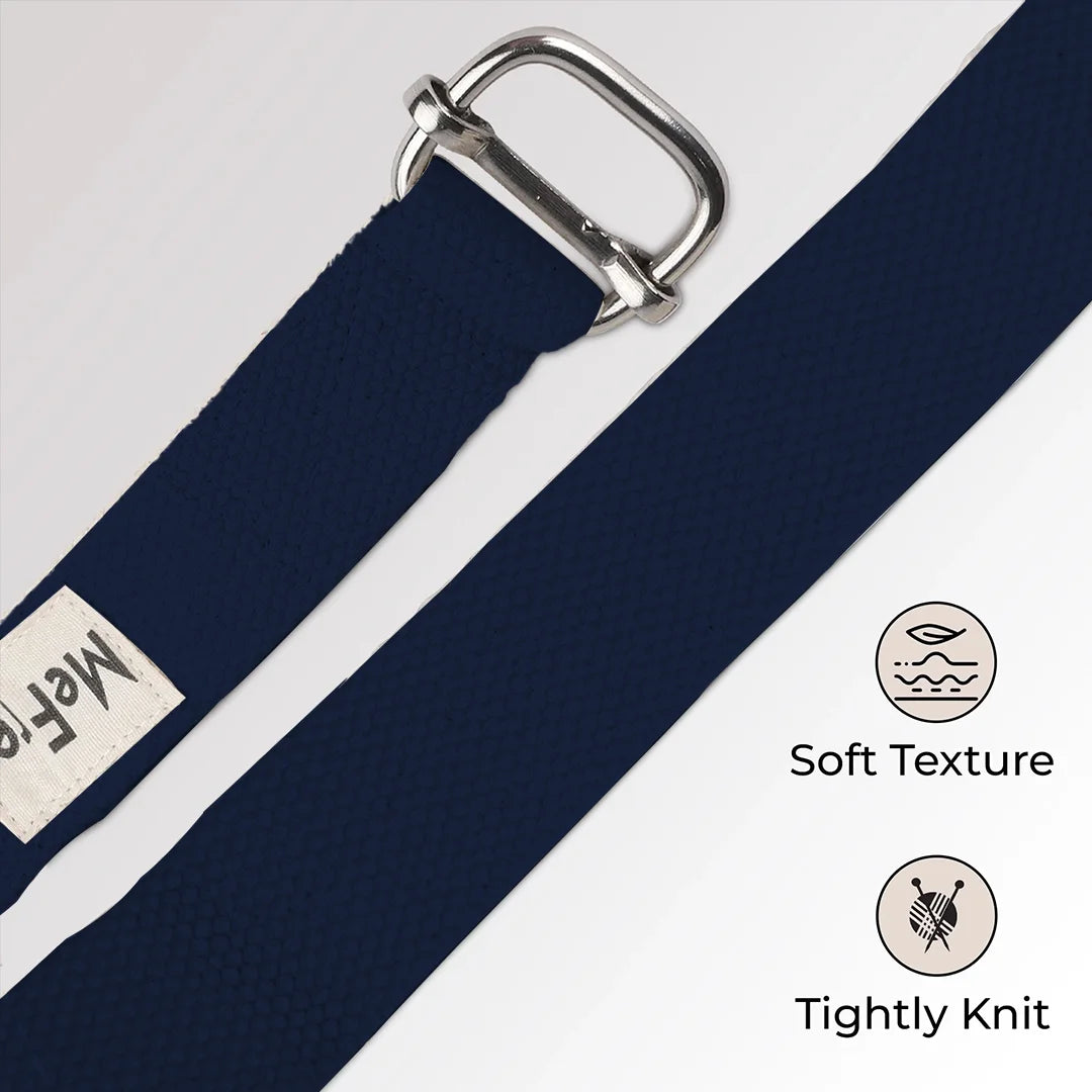 Blue yoga Belt features