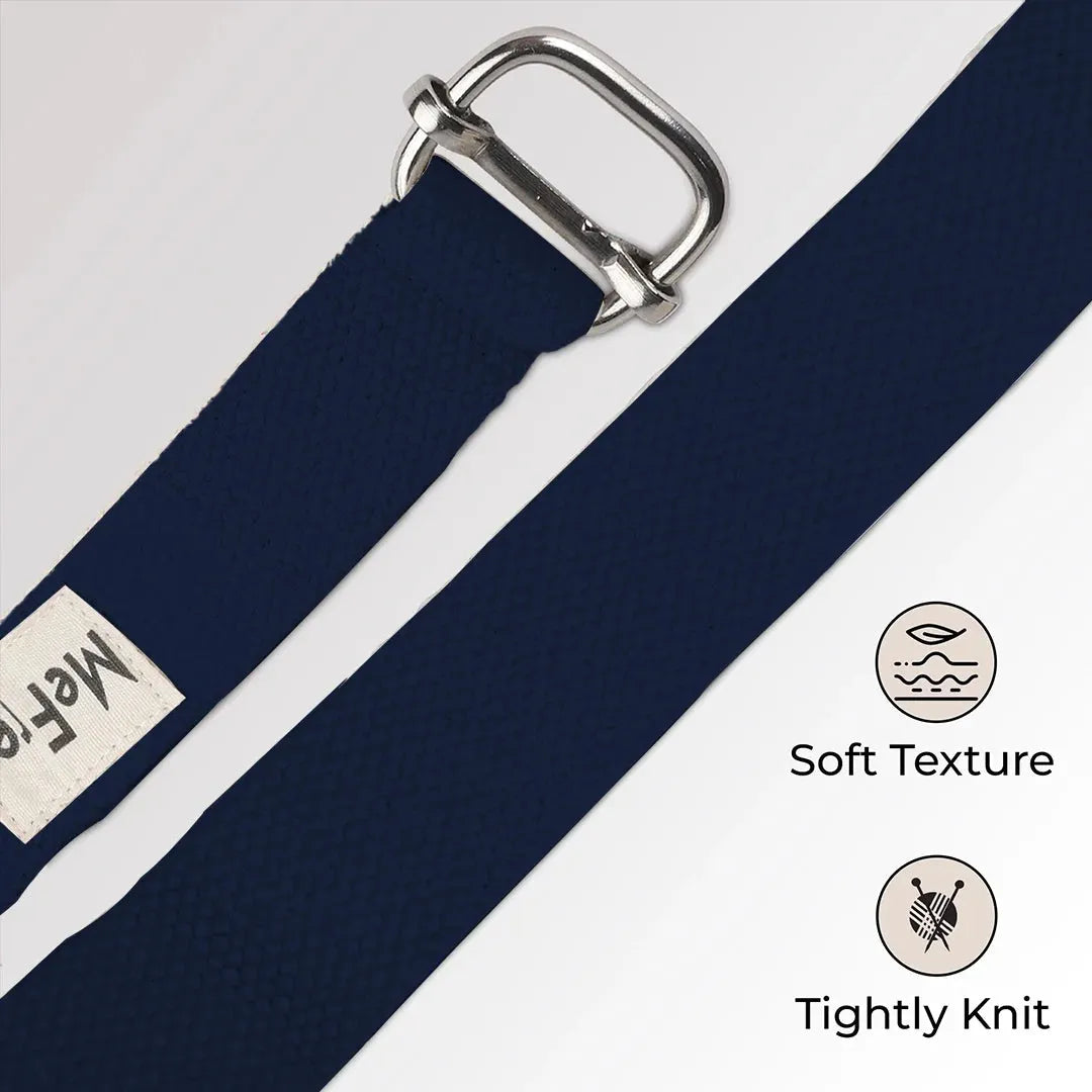 Blue yoga Belt features