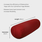 Red Yoga Bolster Dimension