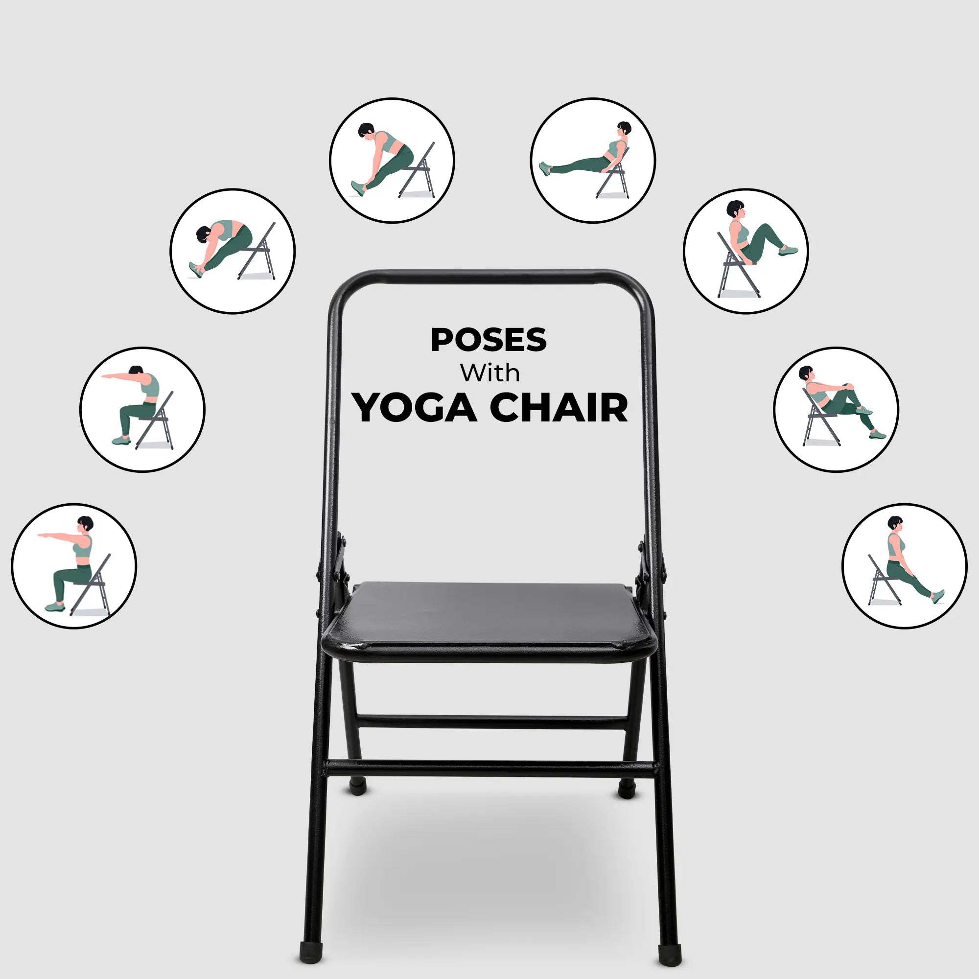 Poses with Iyengar Yoga Chair With Flat Seat