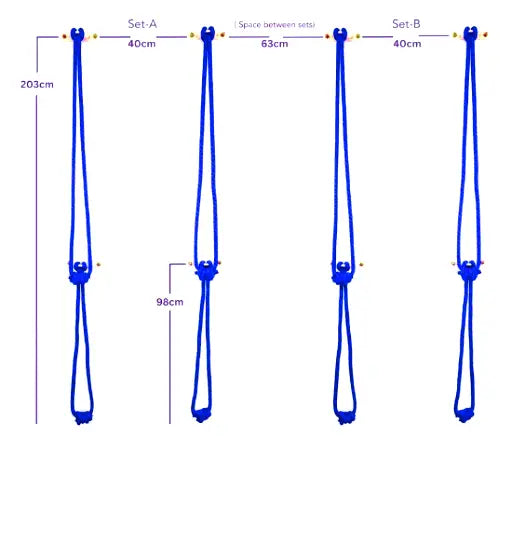 Measurement of Blue Yoga Wall Rope