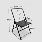 Dimensions of Iyengar Yoga Chair With Flat Seat