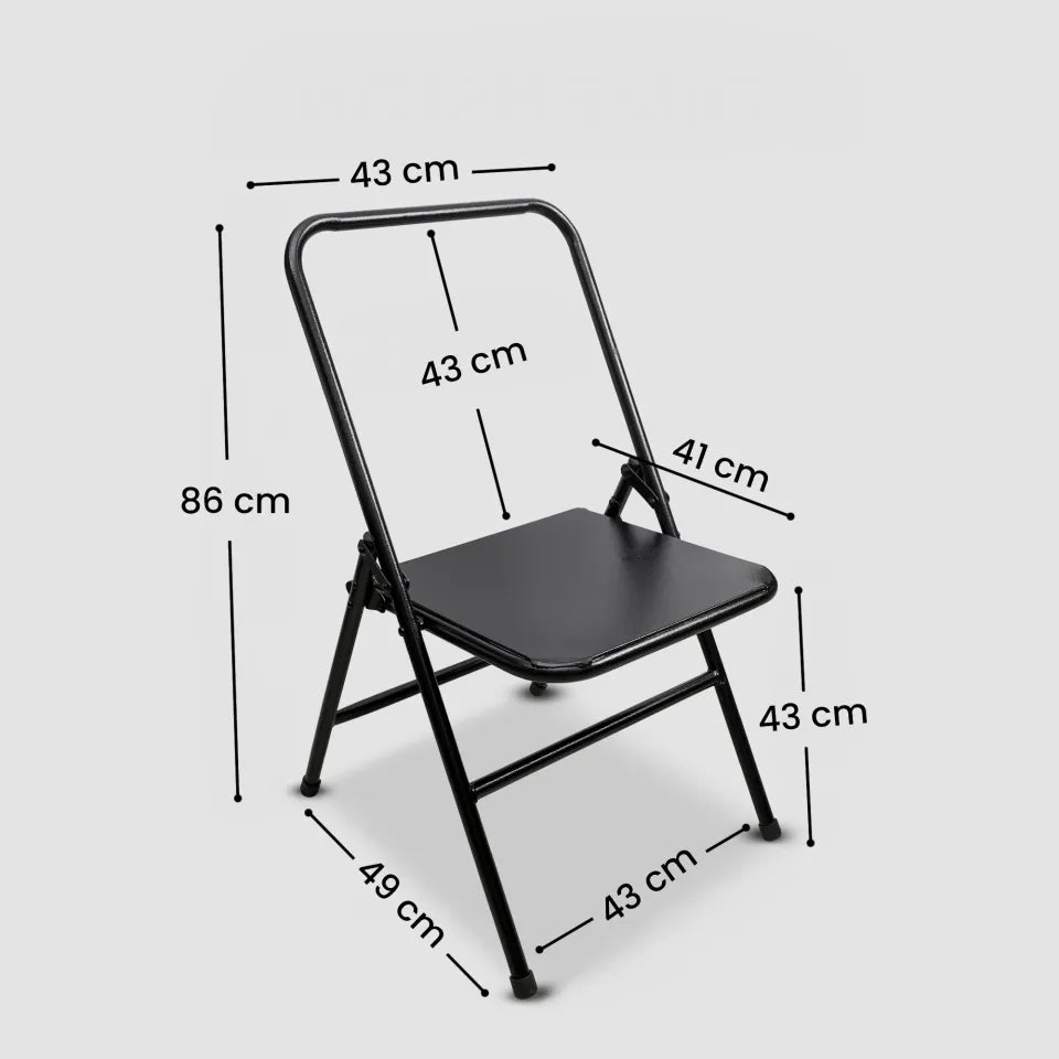 Dimensions of Iyengar Yoga Chair With Flat Seat