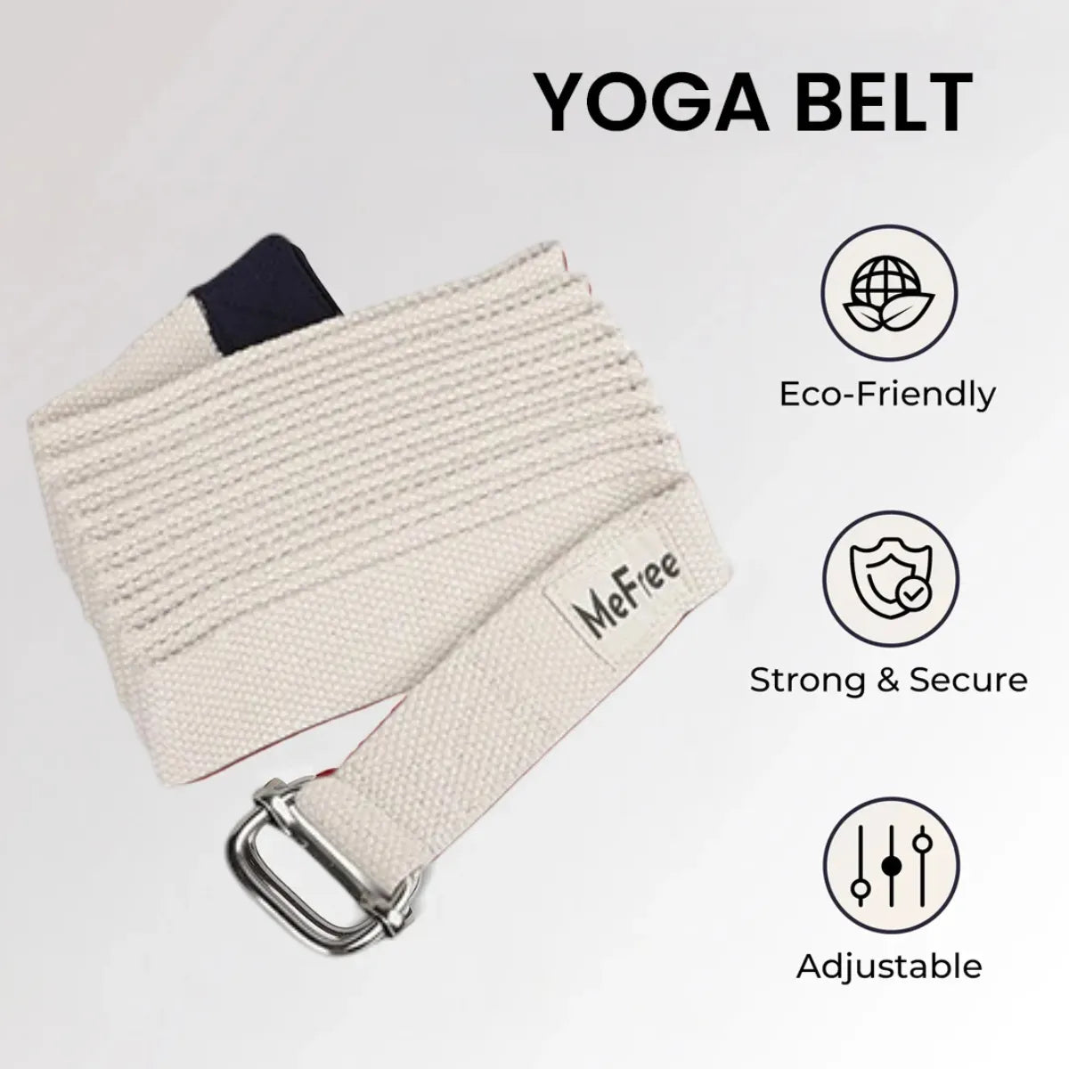 White Yoga Belt Features