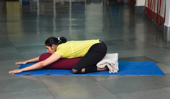 Balasana With Bolster