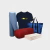 Yoga Bolster With Cotton Blanket, Tpe Mat & T Shirt